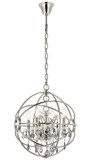 Elegant Lighting 1130D17PN-SS/RC Geneva Crystal Polished Nickel 17" Mini Hanging Chandelier