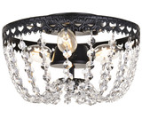 Elegant Lighting 1112F10BK Kylie Crystal Traditional Black 10" Ceiling Light Fixture