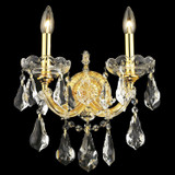 Elegant Lighting 2801W2G/RC Maria Theresa Crystal Traditional Gold Wall Lighting