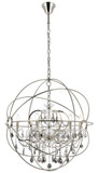 Elegant Lighting 1130D32PN-SS/RC Geneva Crystal Polished Nickel 32" Lighting Chandelier
