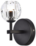 Elegant Lighting 3505W6BK Eren Contemporary Crystal Black Wall Light Fixture