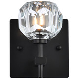 Elegant Lighting 3509W6BK Graham Modern Crystal Black Wall Sconce