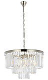 Elegant Lighting 1231D26PN/RC Sydney Crystal Polished Nickel 26" Drum Pendant Light Fixture