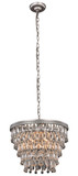Elegant Lighting 1219D16AS/RC Nordic Crystal Antique Silver 16" Pendant Lighting