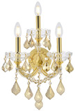 Elegant Lighting 2800W3G-GT/RC Maria Theresa Crystal Traditional Gold Lighting Sconce