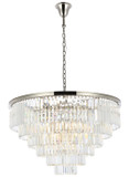 Elegant Lighting 1231D44PN/RC Sydney Crystal Polished Nickel 44" Drum Pendant Light