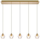 Elegant Lighting 3505D32G Eren Contemporary Crystal Gold Multi Drop Ceiling Lighting