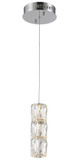 Elegant Lighting 3500D1C Polaris Crystal Chrome Mini Drum Pendant Lamp