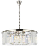 Elegant Lighting 1238G43PN/RC Sydney Crystal Polished Nickel 43.5" Drum Ceiling Light Pendant