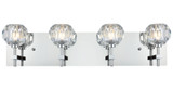 Elegant Lighting 3509W25C Graham Contemporary Crystal Chrome 4-Light Bathroom Vanity Lighting
