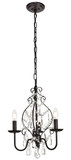 Elegant Lighting LD5003D15ORB Blaise Crystal Traditional Oil Rubbed Bronze 15" Mini Lighting Chandelier