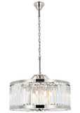Elegant Lighting 1233D28PN/RC Chelsea Crystal Polished Nickel 28" Drum Pendant Lighting