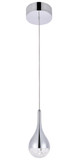 Elegant Lighting 3801D4C Amherst Modern Crystal Chrome LED Mini Drop Lighting Fixture