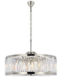 Elegant Lighting 1233D35PN/RC Chelsea Crystal Polished Nickel 35.5" Drum Hanging Light Fixture