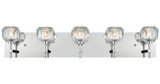 Elegant Lighting 3509W32C Graham Contemporary Crystal Chrome 5-Light Bathroom Vanity Light Fixture