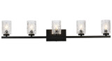 Elegant Lighting LD7029W41BK Cassie Modern Black 5-Light Lighting For Bathroom
