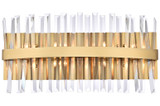 Elegant Lighting 6200W24SG Serephina Modern Crystal Satin Gold 8-Light Bathroom Wall Sconce