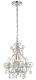 Elegant Lighting LD5018D12C Kato Crystal Traditional Chrome Mini Lighting Chandelier
