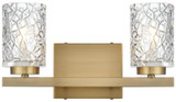 Elegant Lighting LD7026W14SG Cassie Modern Satin Gold 2-Light Bathroom Vanity Lighting