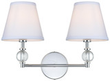 Elegant Lighting LD7022W15C Bethany Chrome 2-Light Bathroom Vanity Light Fixture