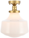 Elegant Lighting LD6245BR Lyle Retro Brass 11" Flush Lighting