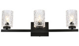 Elegant Lighting LD7027W24BK Cassie Modern Black 3-Light Bathroom Wall Sconce