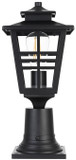 Elegant Lighting OD303P16BK Macon Mission Black Exterior Lamp Post Light Fixture