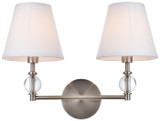Elegant Lighting LD7022W15SN Bethany Satin Nickel 2-Light Bathroom Lighting Fixture