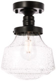 Elegant Lighting LD6246BK Lyle Retro Black 8" Flush Mount Light Fixture