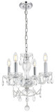 Elegant Lighting LD7834D17C Elle Crystal Traditional Chrome Mini Ceiling Chandelier