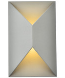 Elegant Lighting LDOD4022S Raine Modern Silver LED Exterior Wall Lighting