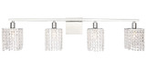 Elegant Lighting LD7013C Phineas Crystal Chrome 4-Light Bath Sconce
