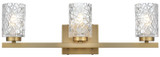 Elegant Lighting LD7027W24SG Cassie Modern Satin Gold 3-Light Vanity Light