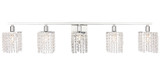 Elegant Lighting LD7015C Phineas Crystal Chrome 5-Light Bathroom Light