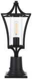 Elegant Lighting OD311P19BK Belgrade Black Outdoor Post Light