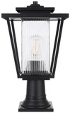 Elegant Lighting OD305P18BK York Modern Black 17.5" Exterior Post Lamp