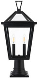 Elegant Lighting OD334P22BK Frankford Black 22" Outdoor Post Light Fixture