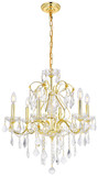 Elegant Lighting V2015D24G/RC St. Francis Crystal Traditional Gold Chandelier Light