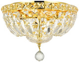Elegant Lighting V2528F12G/RC Tranquil Crystal Gold 12" Flush Mount Lighting