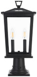 Elegant Lighting OD333P20BK Berks Black 19.5" Exterior Post Lamp