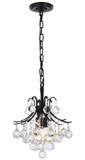Elegant Lighting V8000D12BK/RC Toureg Crystal Black 12" Hanging Light Fixture