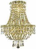 Elegant Lighting V2528W12G/RC Tranquil Crystal Gold Lighting Sconce