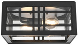 Elegant Lighting OD613F5BK Harley Mission Black Outdoor Flush Mount Ceiling Light Fixture