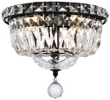 Elegant Lighting V2528F10BK/RC Tranquil Crystal Black 10" Ceiling Light Fixture