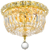 Elegant Lighting V2528F10G/RC Tranquil Crystal Gold 10" Ceiling Light Fixture