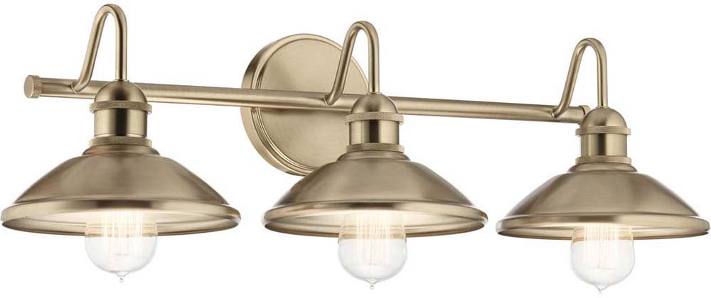 Kichler 45945CPZ Clyde Champagne Bronze 3-Light Vanity Lighting Fixture ...