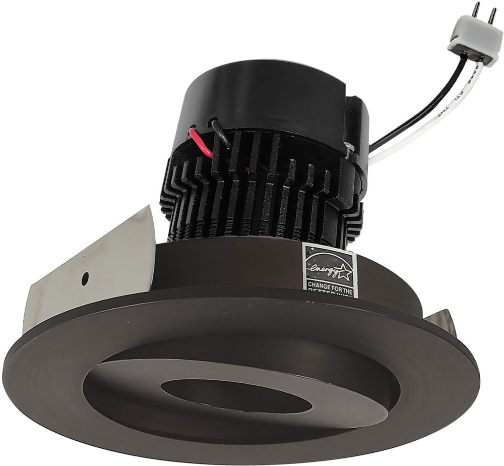 Nora NPRLV-4RPHABB 4 Inch Pearl Modern Black LED Round Adjustable ...