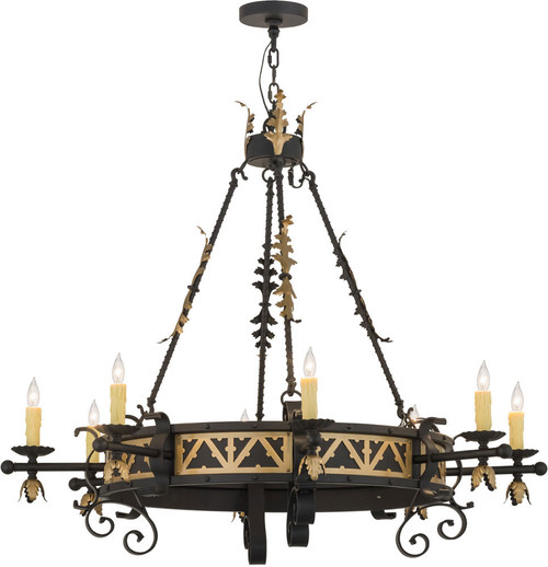 2nd Ave. 135122 Filomena Traditional Blackwash w/ Gold Chandelier Light