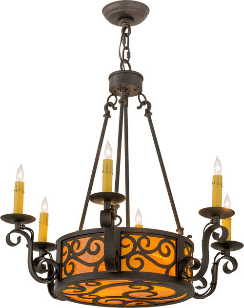 2nd Ave. 161588 Delano Traditional Chestnut Textured Ceiling Chandelier