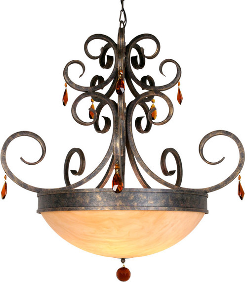 2nd Ave. 200730 Serratina Traditional English Bronze Drop Ceiling Light Fixture